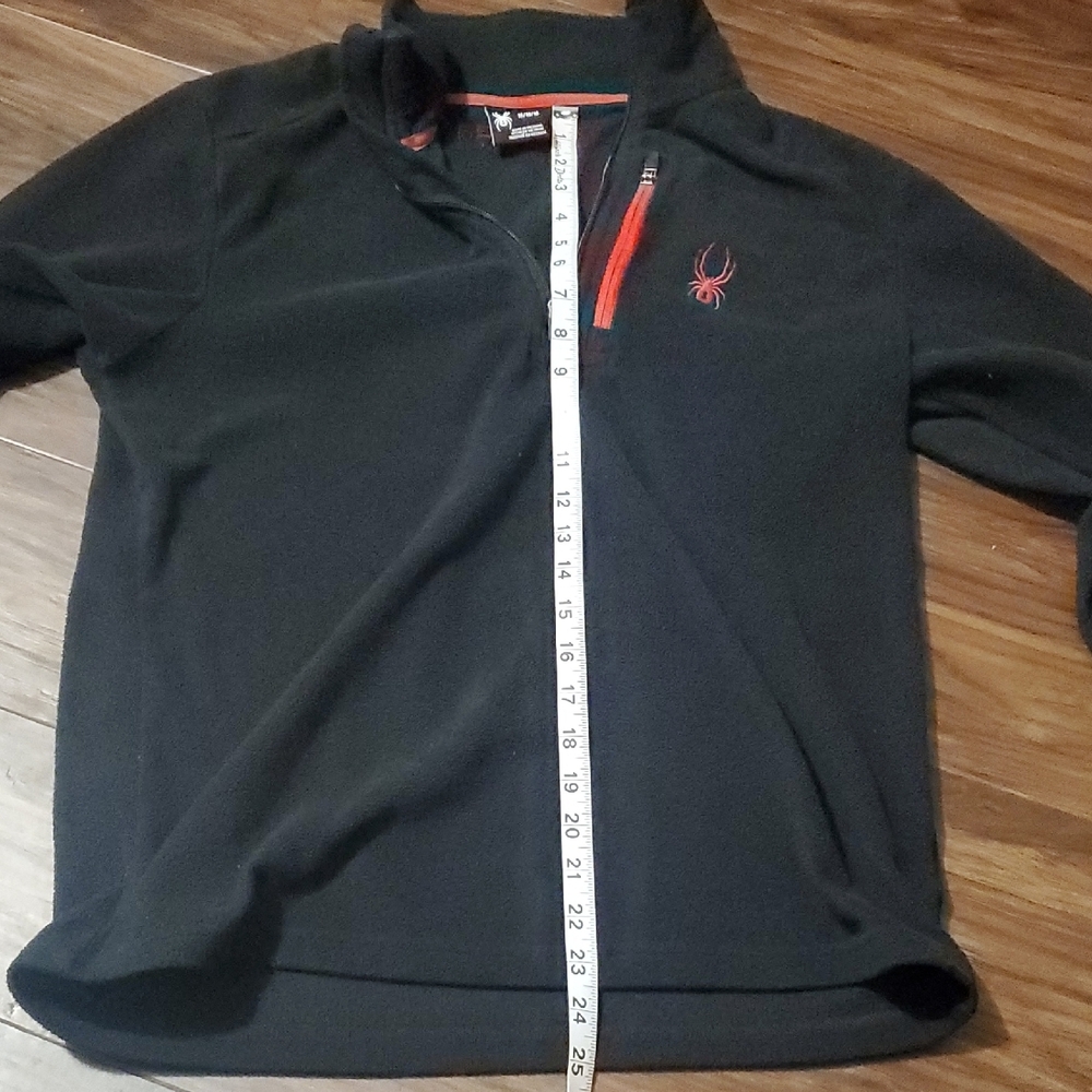 Spyder Black Fleece Quarter-Zip with Chest Pocket and Red Trim and Logo - Picture 6 of 10